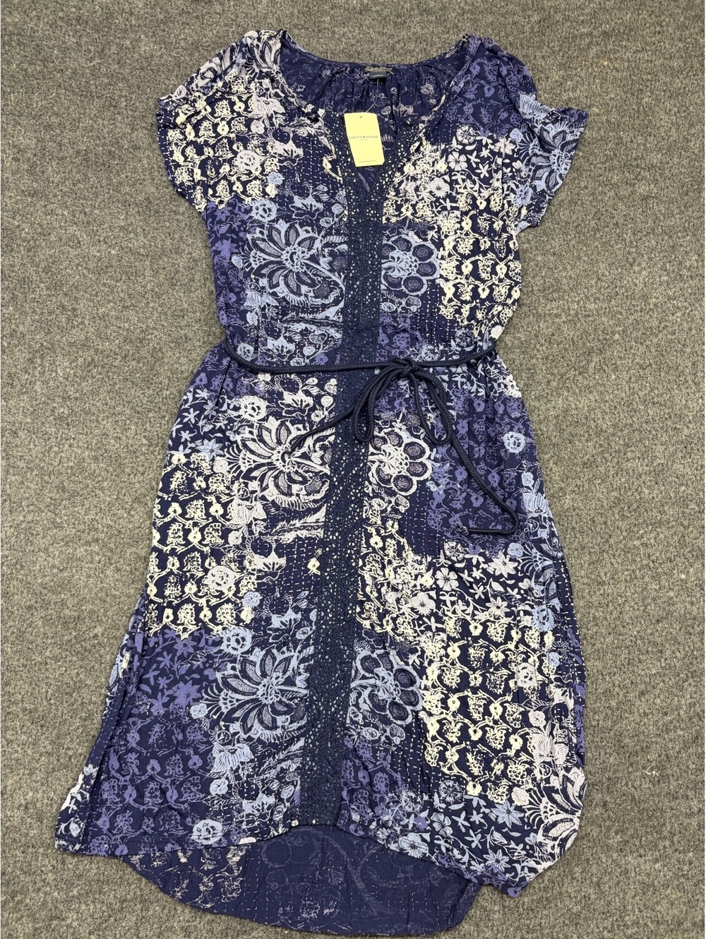 Lucky Brand Women's Printed Belted Dress Size M